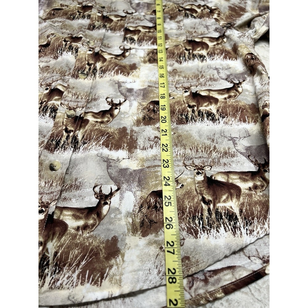 Woodland Trail Deer Buck All over Print 100% Cotton Hunting Casual Shirt XL - Picture 7 of 7